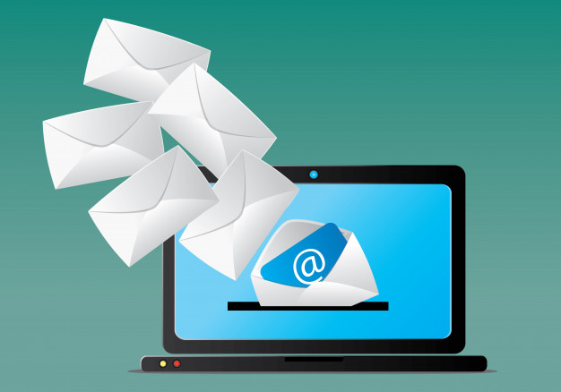 Email inbox on a computer